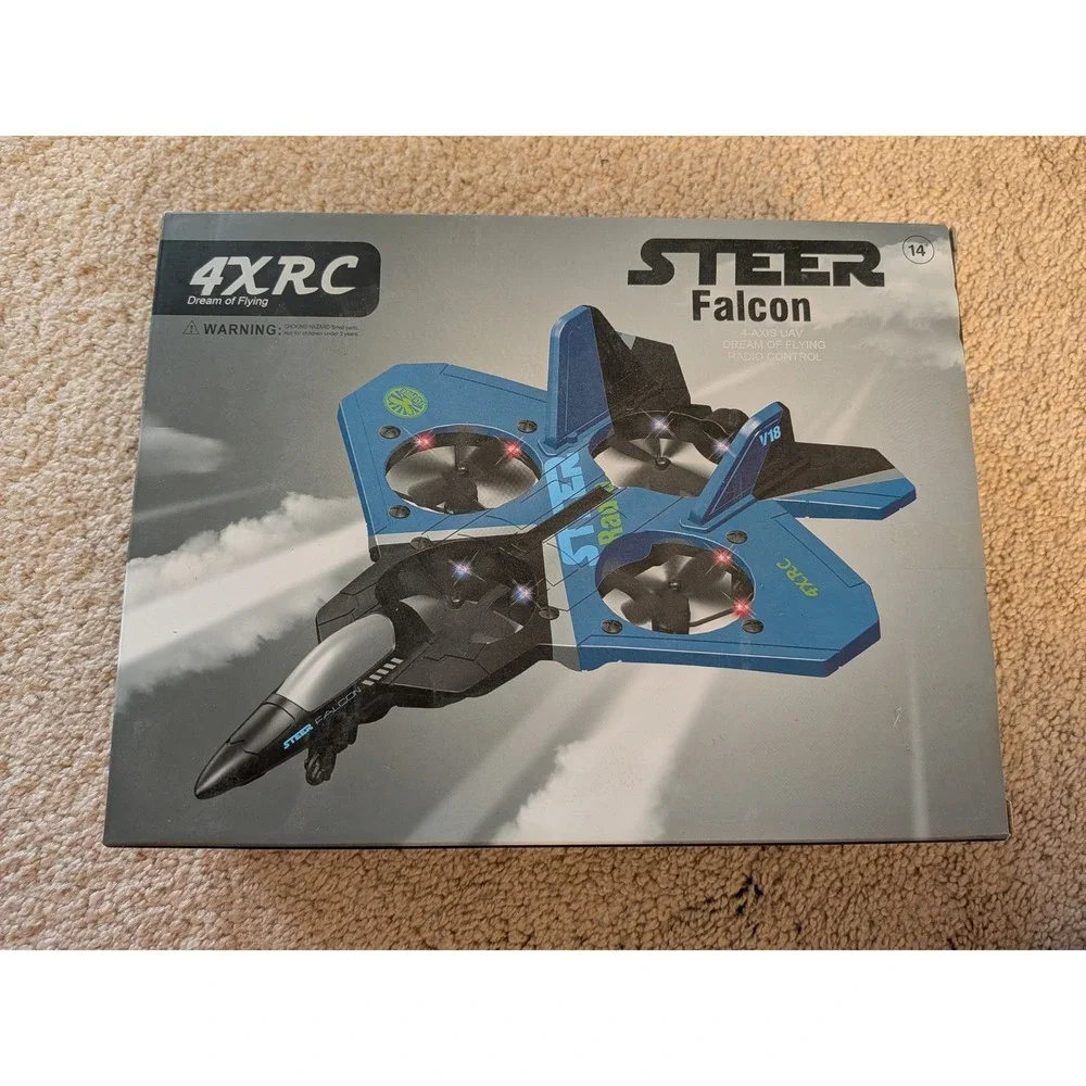 NIB 4XRC Steer Falcon 4-Axis UAV Radio Control Drone Jet Gray
